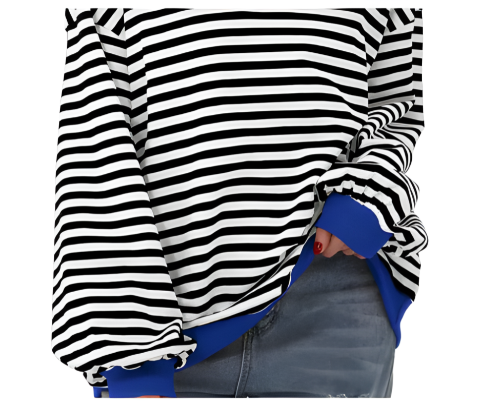 Womens Loose Striped Pullover Sweater