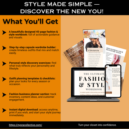 The Ultimate Fashion & Style Workbook – Build Your Signature Look, Capsule Wardrobe & Confident Style