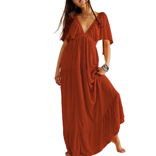 Kikibell Womens Maxi Boho Dress