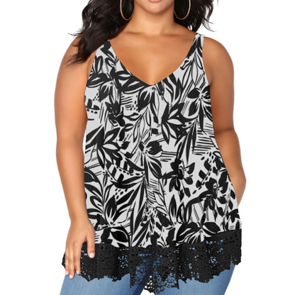 Womens Plus Size V-Neck Sleeveless Top