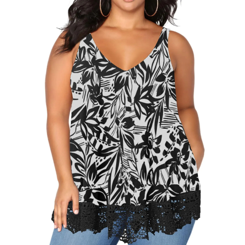 Womens Plus Size V-Neck Sleeveless Top