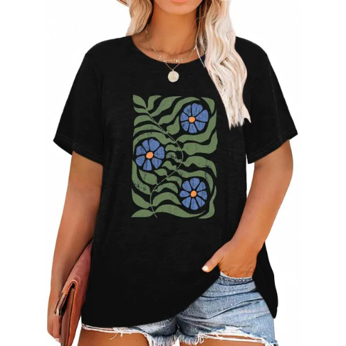 Flower Plus Size Tshirts for Women