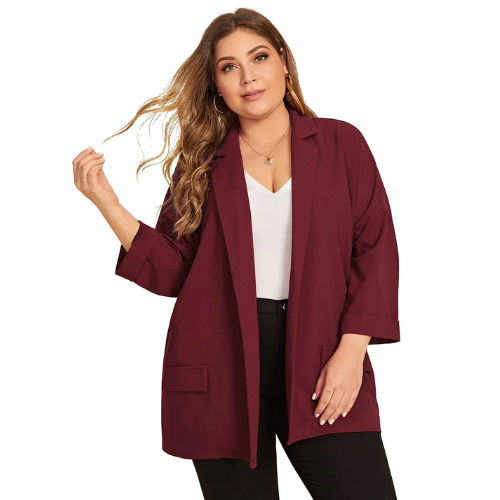 Womens Plus Size Long Sleeve Blazer