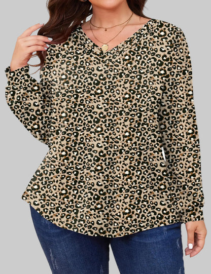 Women Floral Plus Size Tops