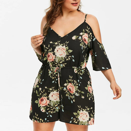 Chic Floral Plus Romper